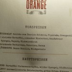 Katz Orange, Berlin Speisekartte